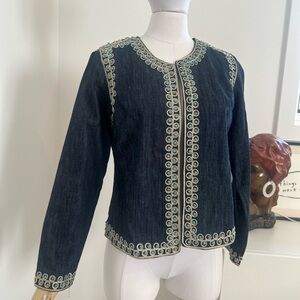 Víctor Costa Embroidered Beaded Denim‎ Jacket XS
